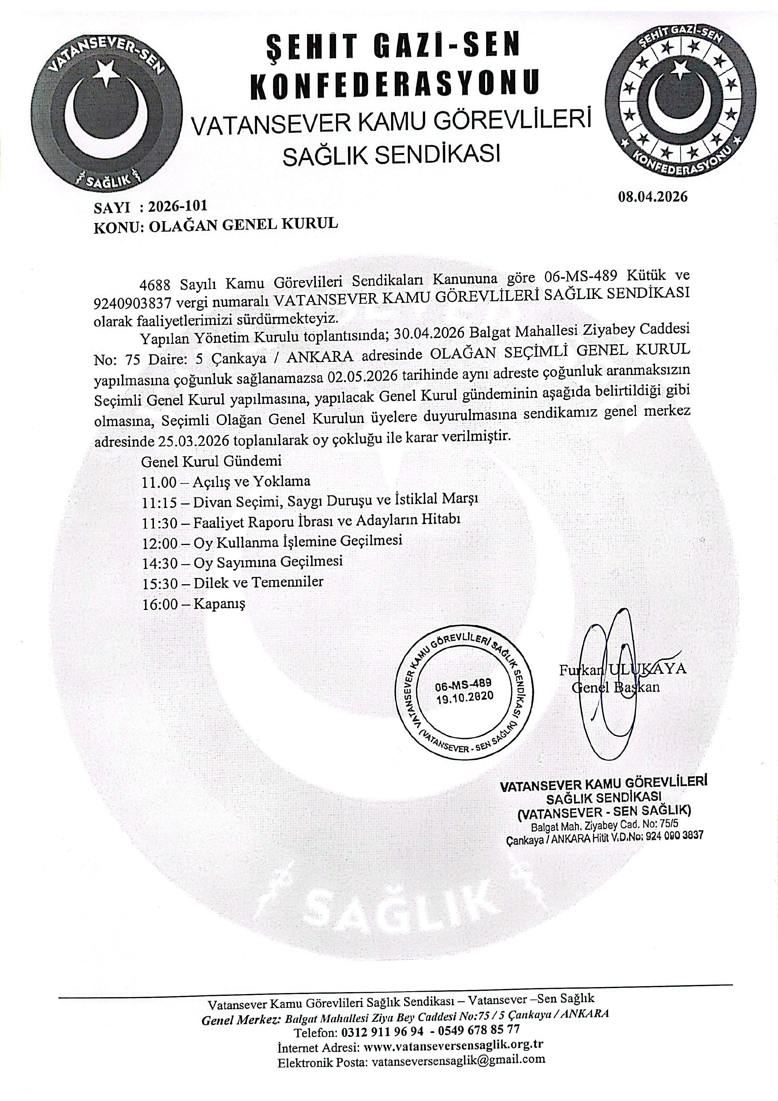 OLAĞAN SEÇİMLİ GENEL KURUL